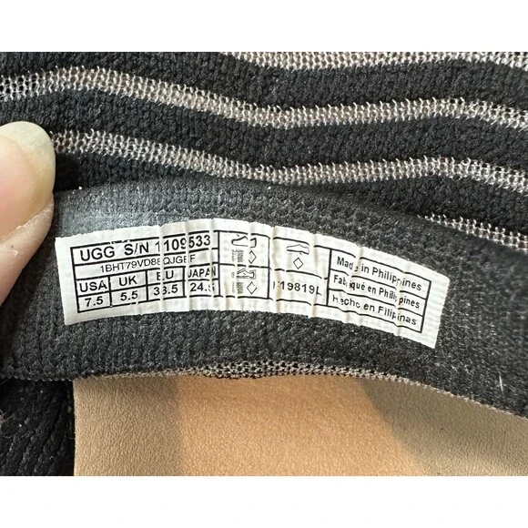 UGG Sammy Breeze Slip On Trainers Black Sneakers Womens Size 7.5 - Picture 6 of 7